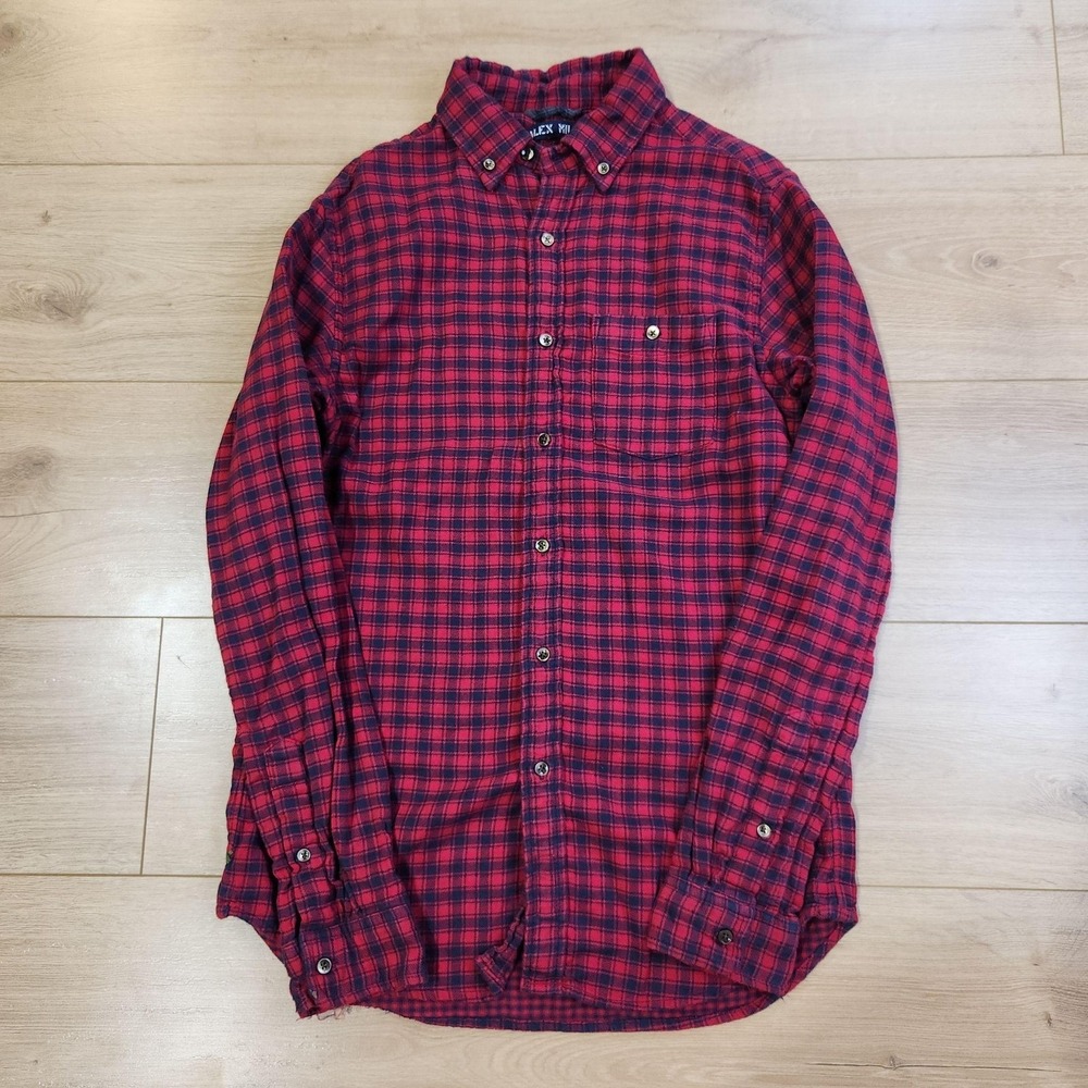 Alex Mill Shirt Mens Small Red Plaid Long Sleeve Flannel Button Up Casual Cotton